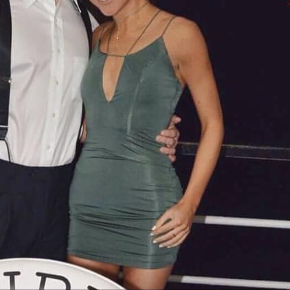 Peppermayo sleek green mini dress